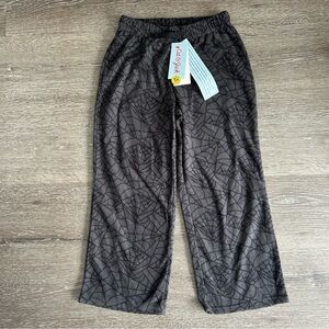 NWT Kids 4/5 Cat & Jack Black Halloween Spider Web Warm Fleece Pajama Pants